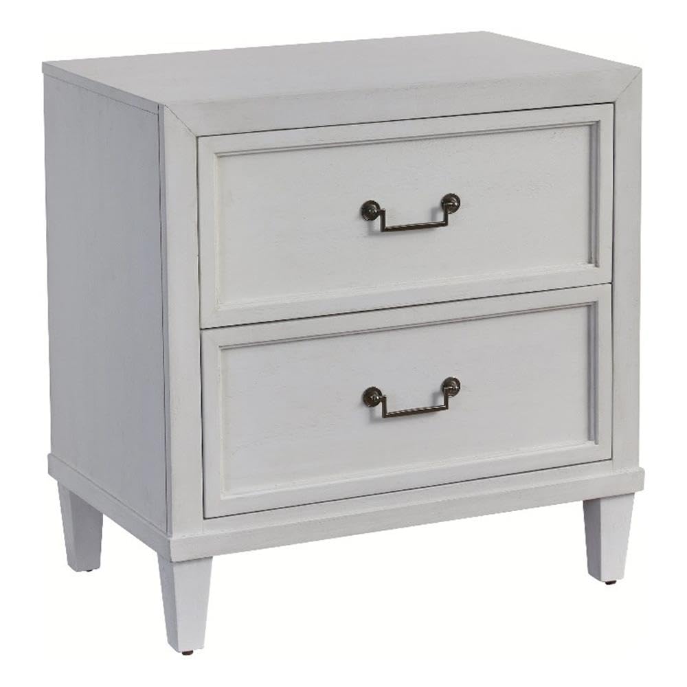 American Woodcrafters Dunescape White Finished Wood 2-Drawer Coastal Style Nightstand